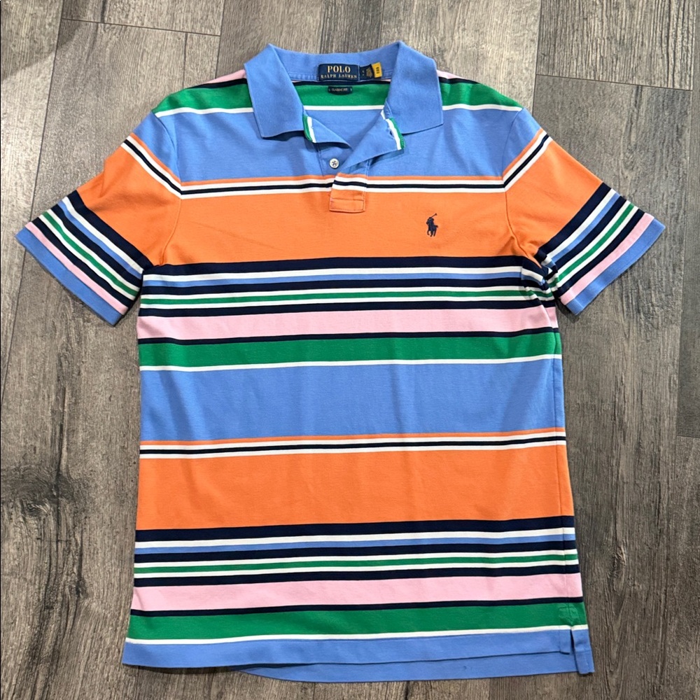 Polo by Ralph Lauren Multicolor Striped Polo - Orange, Blue, Green, Pink